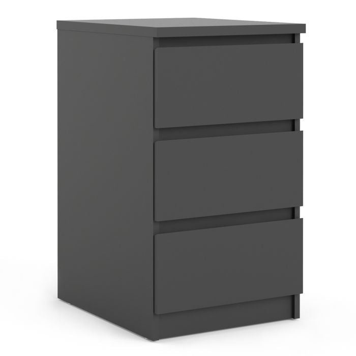 Naida Bedside With 3 Drawers In Matt Black