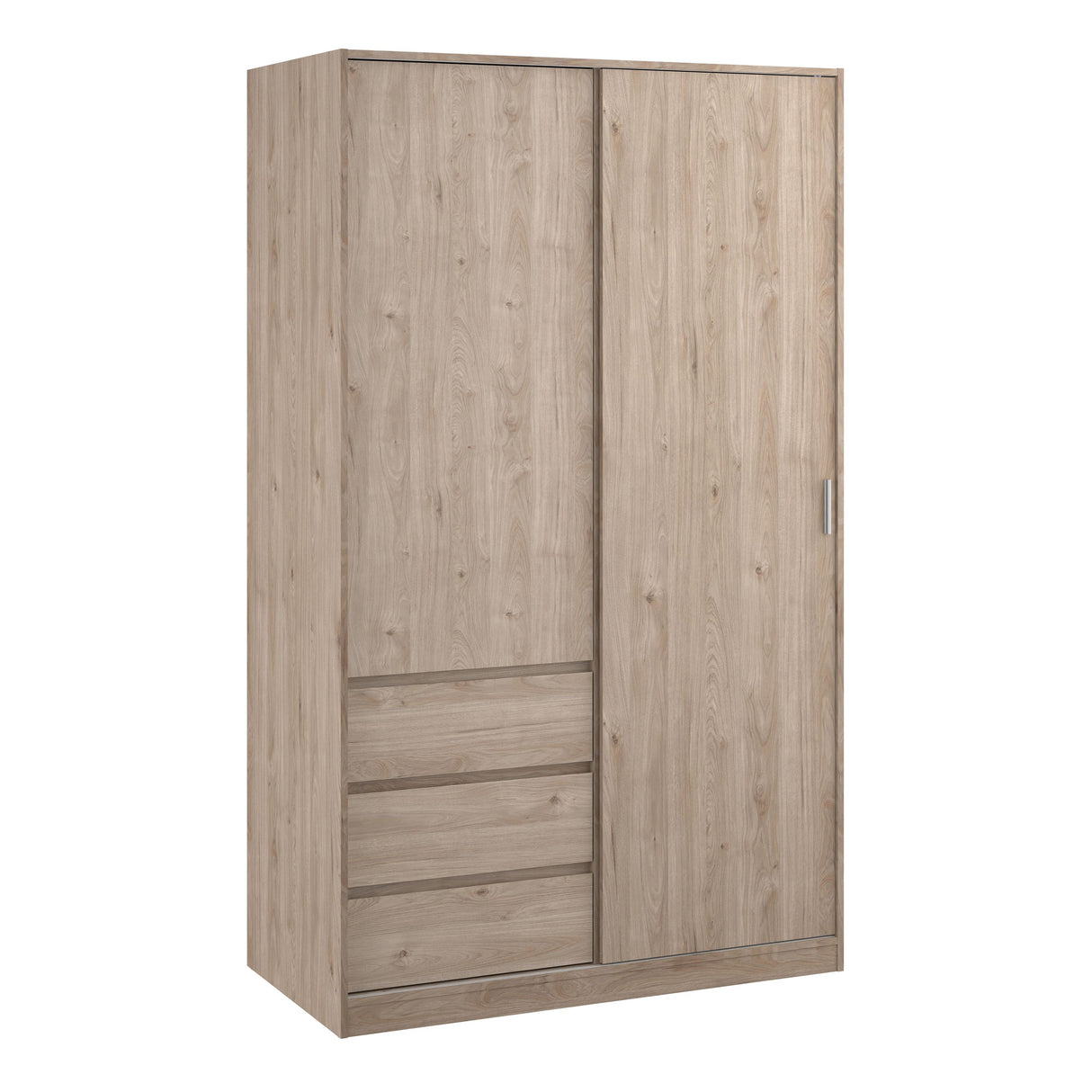 Naida Sliding Wardrobe In Jackson Hickory Oak - 1 Sliding Door 1 Door 3 Drawers