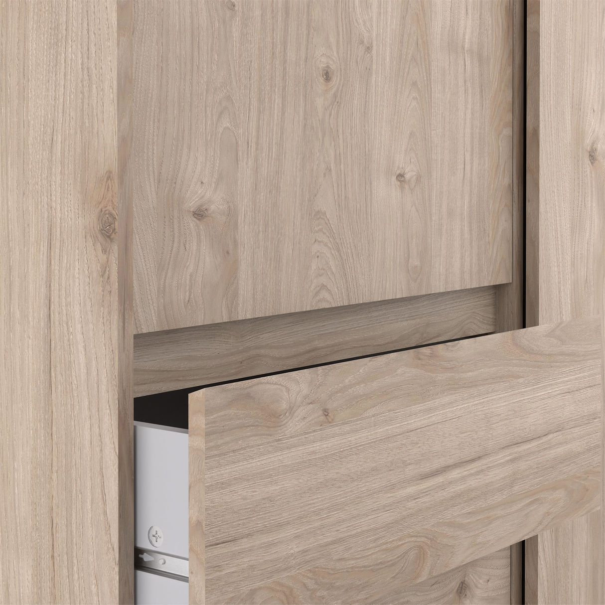 Naida Sliding Wardrobe In Jackson Hickory Oak - 1 Sliding Door 1 Door 3 Drawers