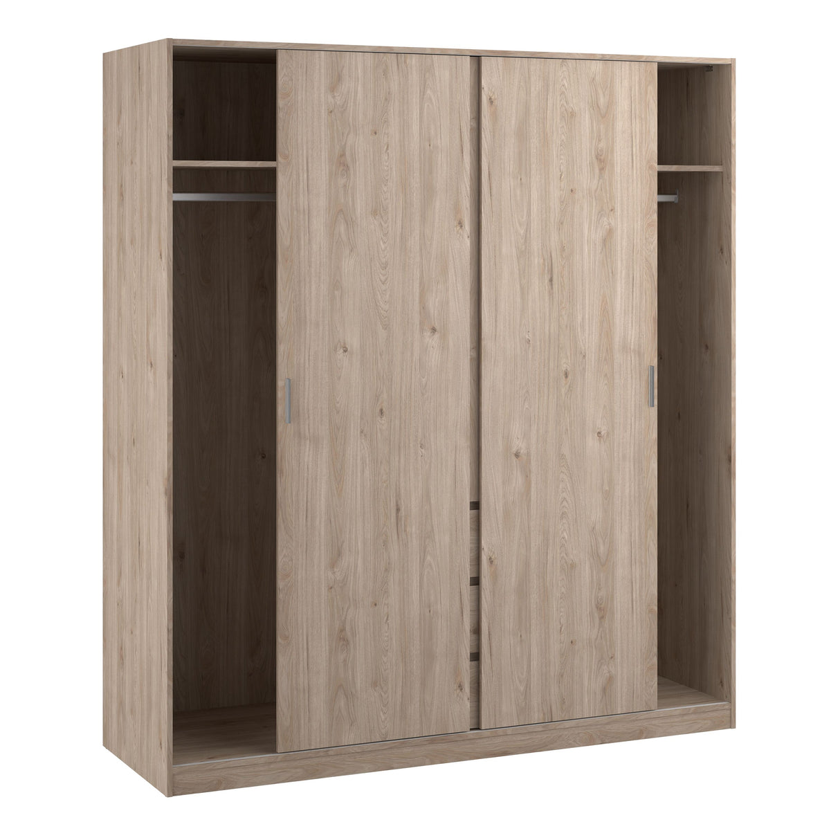 Naida Sliding Wardrobe In Jackson Hickory Oak - 2 Sliding Doors 1 Door 3 Drawers