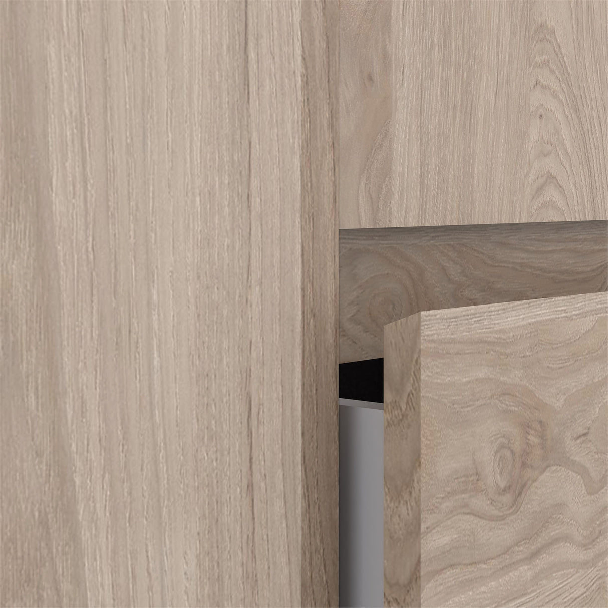 Naida Sliding Wardrobe In Jackson Hickory Oak - 2 Sliding Doors 1 Door 3 Drawers