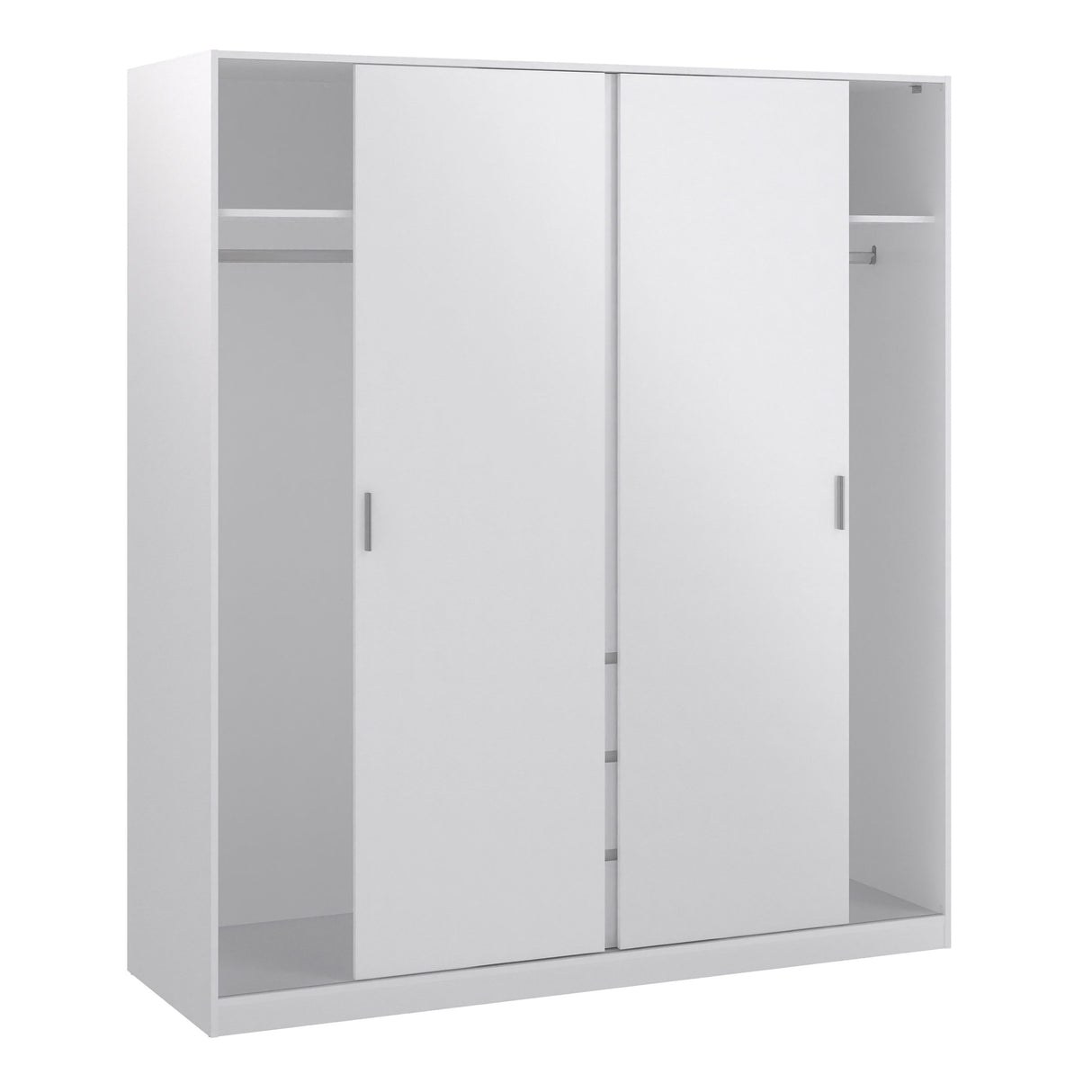 Naida Sliding Wardrobe In White High Gloss - 2 Sliding Doors 1 Door 3 Drawers