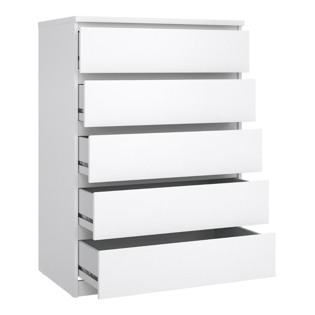 Naida Chest Of 5 Drawers In White High Gloss