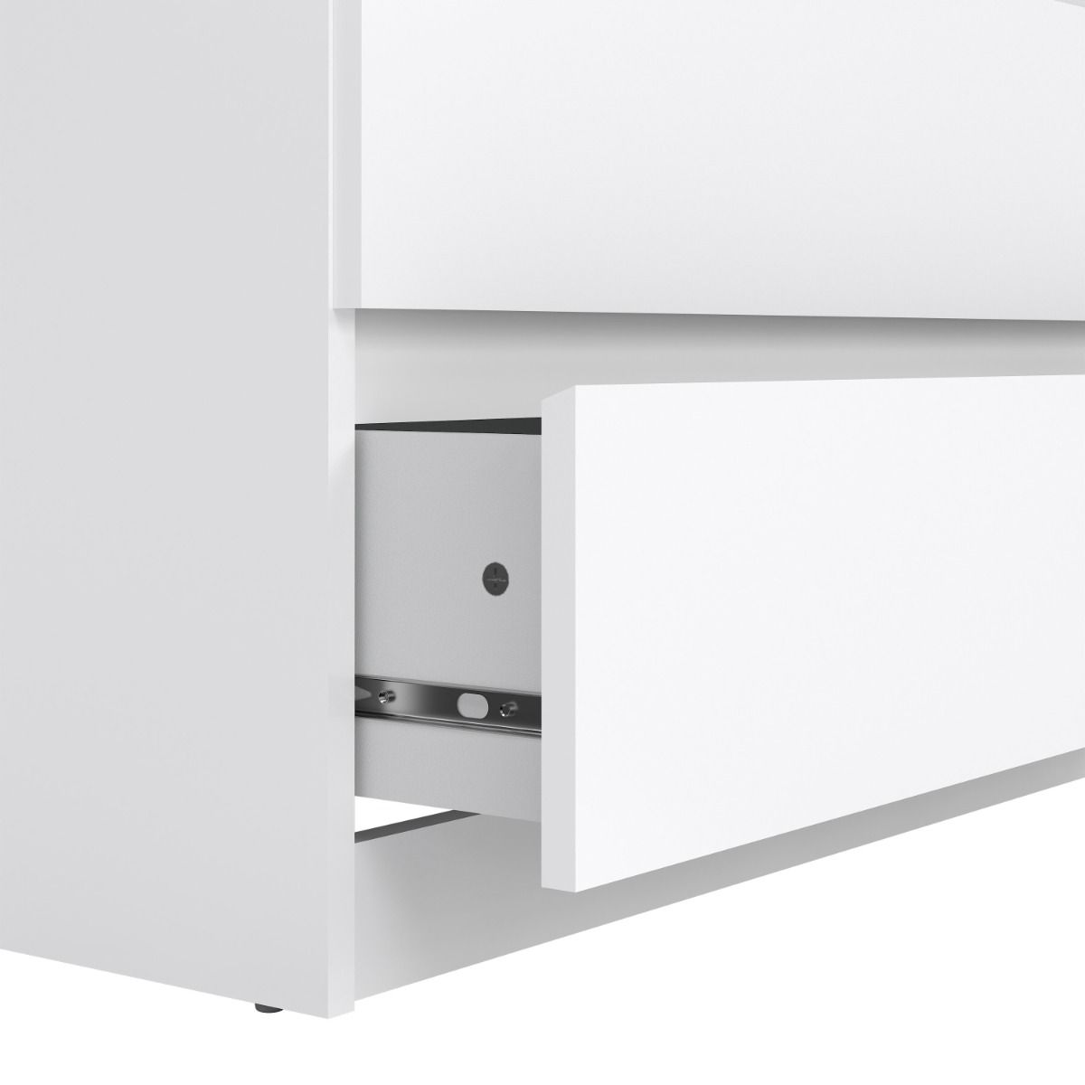 Naida Chest Of 5 Drawers In White High Gloss