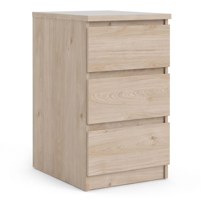 Naida Bedside With 3 Drawers In Jackson Hickory Oak
