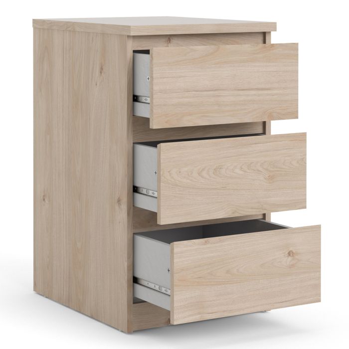 Naida Bedside With 3 Drawers In Jackson Hickory Oak