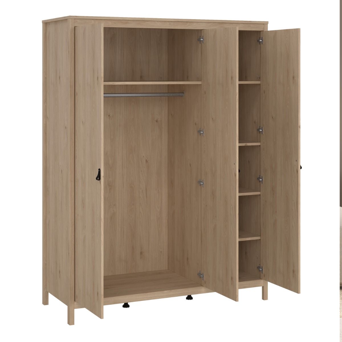 Barcelona Wardrobe With 3 Doors In Jackson Hickory Oak