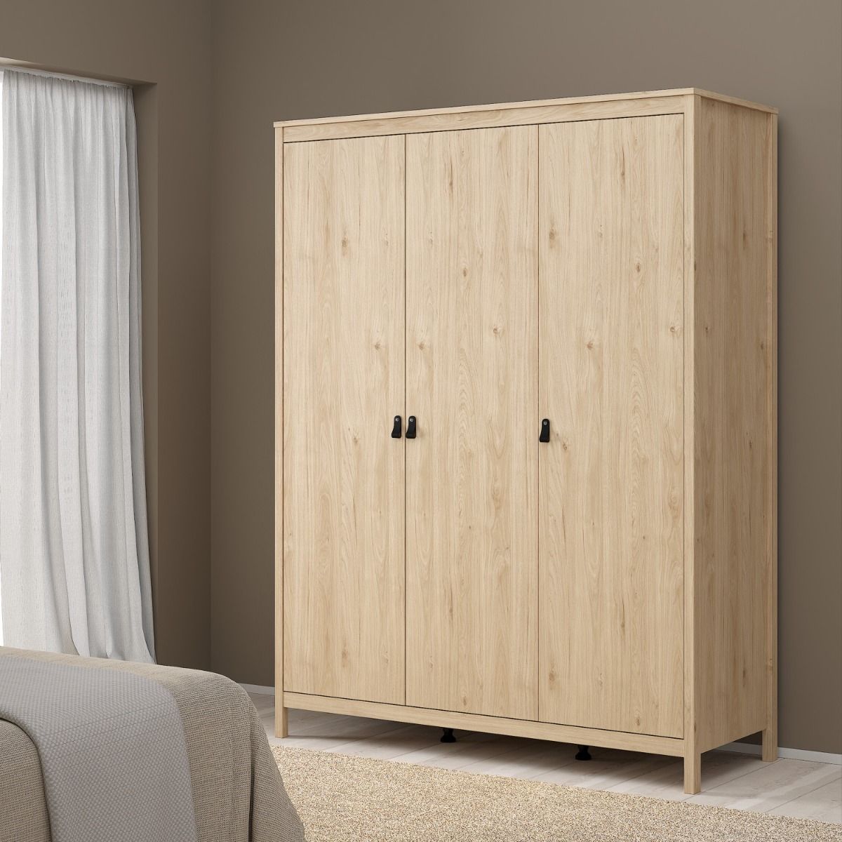 Barcelona Wardrobe With 3 Doors In Jackson Hickory Oak