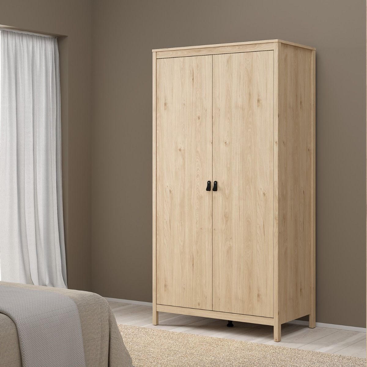 Barcelona Wardrobe With 2 Doors In Jackson Hickory Oak