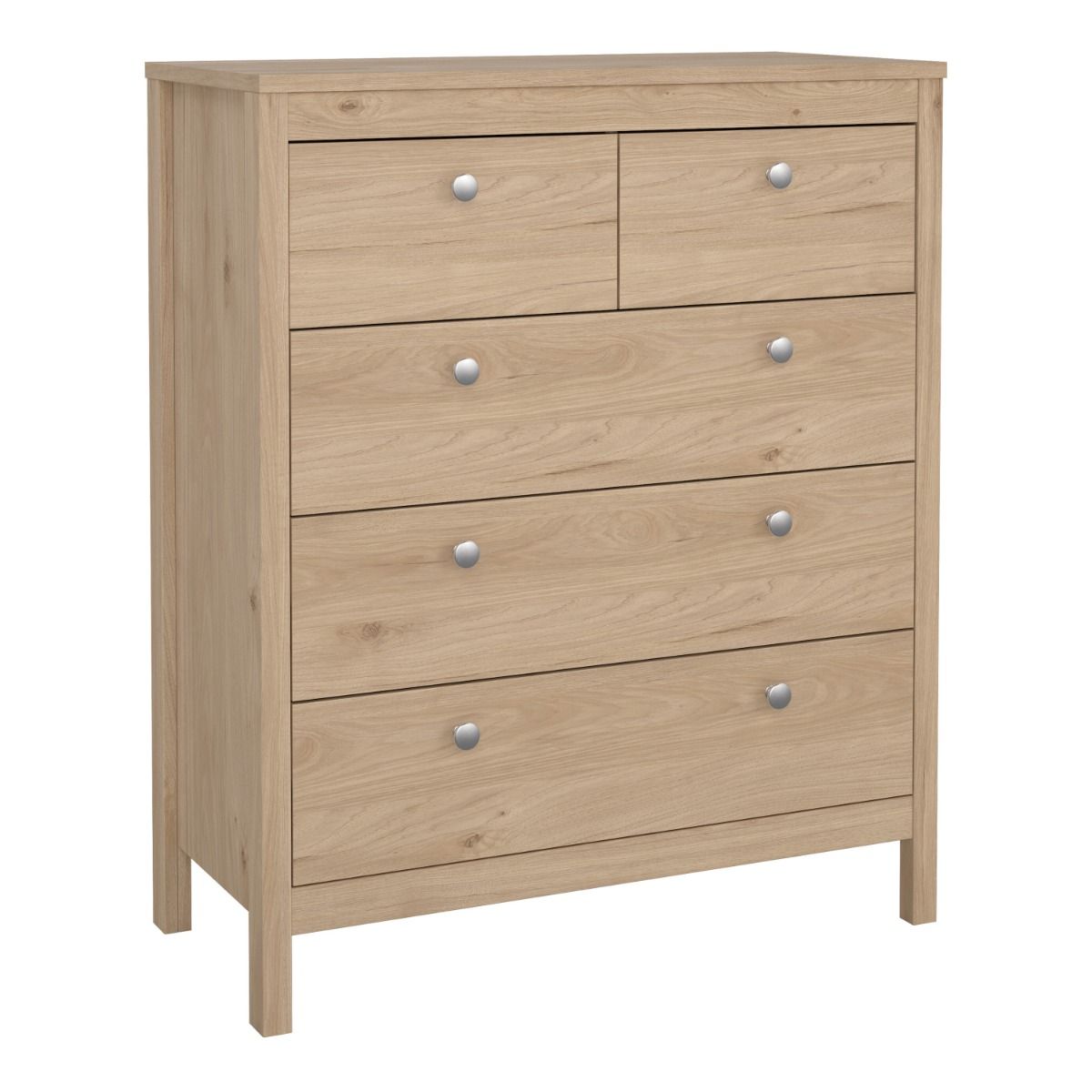 Seville Chest Of 5 Drawers (3+2) in Jackson Hickory Oak