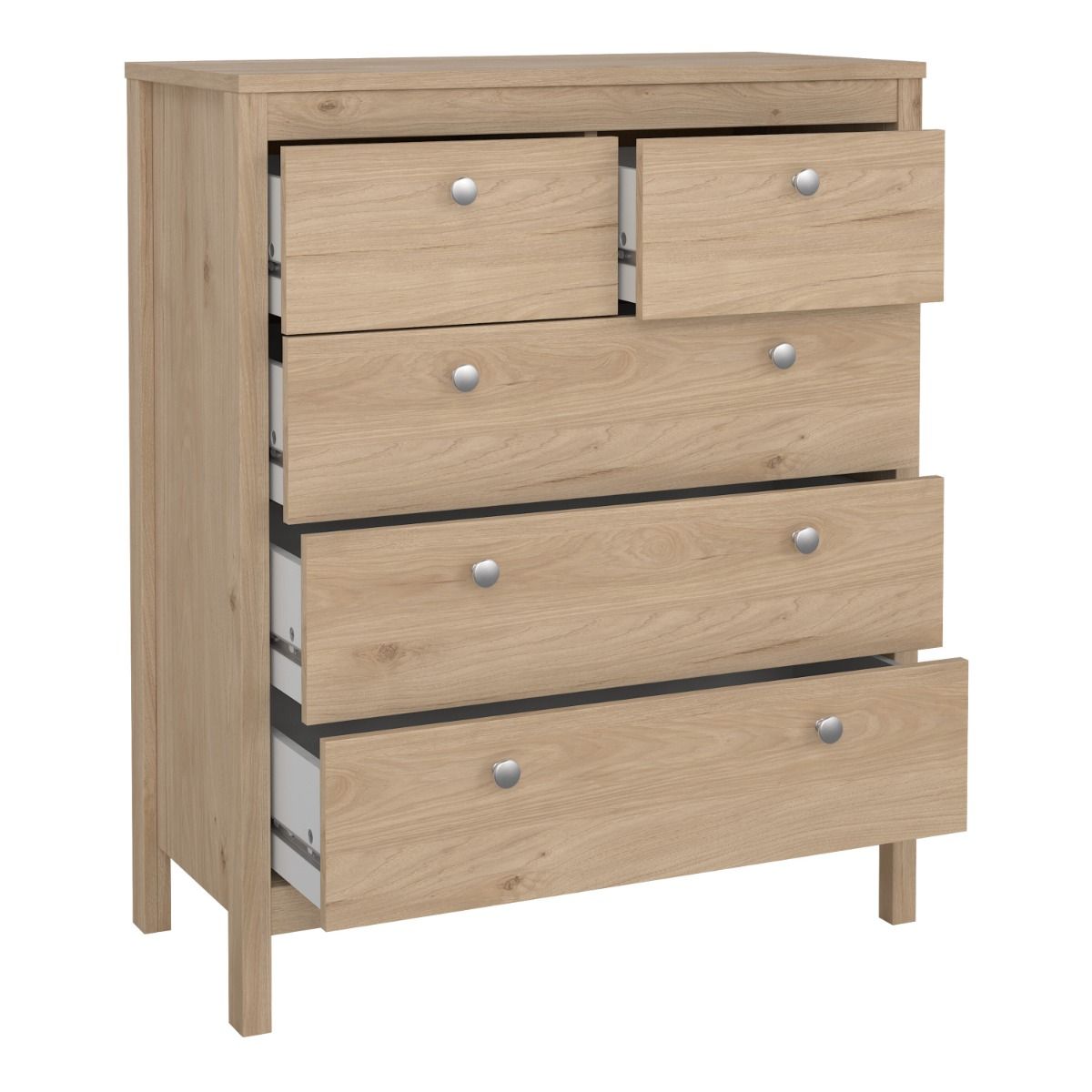 Seville Chest Of 5 Drawers (3+2) in Jackson Hickory Oak