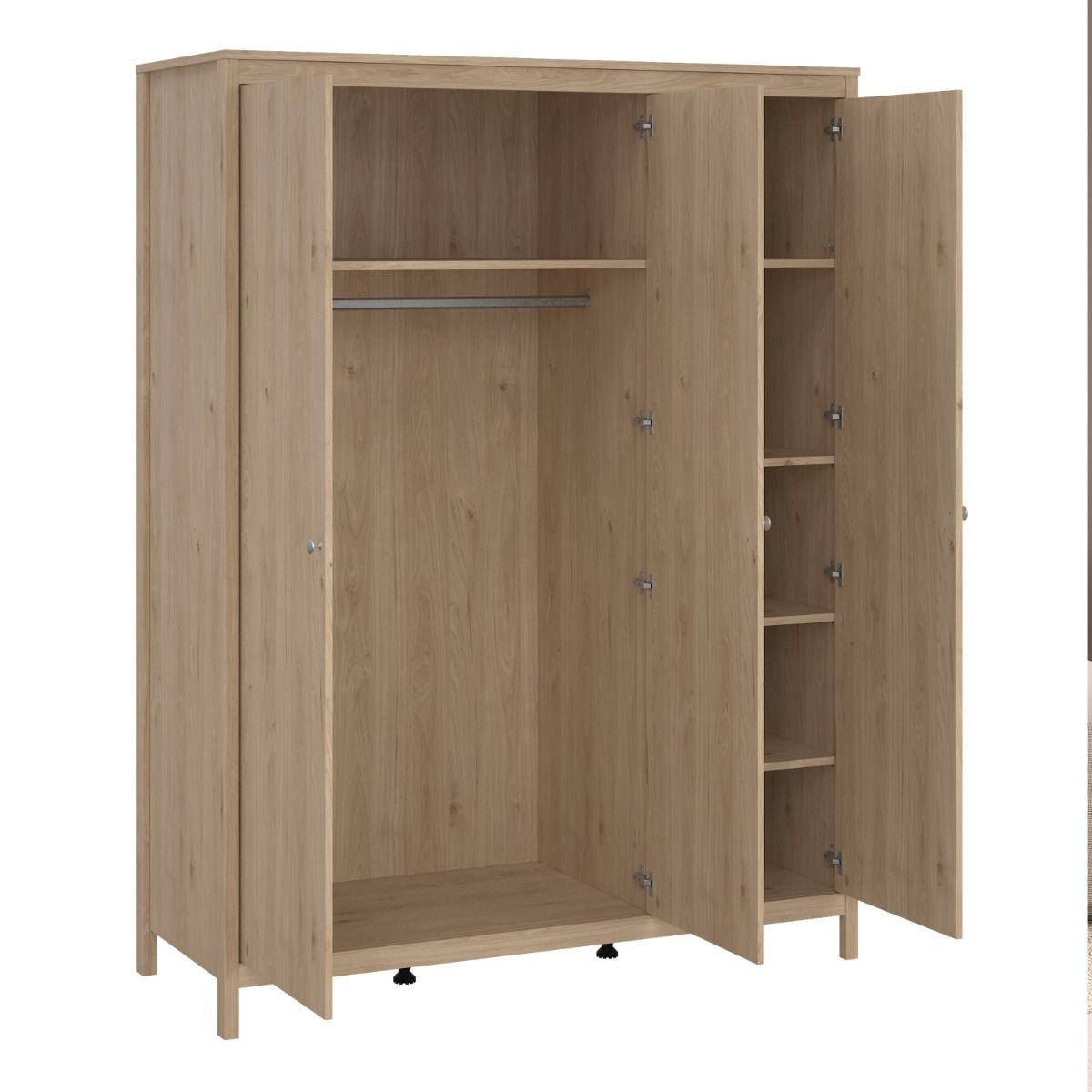 Seville Wardrobe With 3 Doors In Jackson Hickory Oak