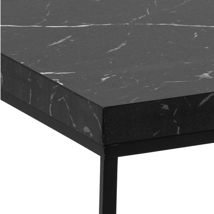 close up of coffee table top - black marble effect
