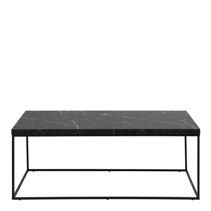 front view black marble effect coffee table