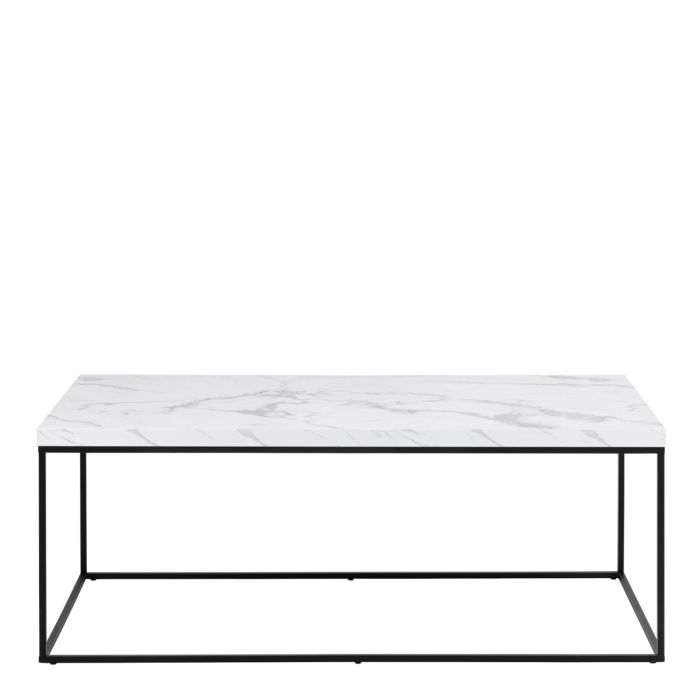 front view of white marble effect coffee table