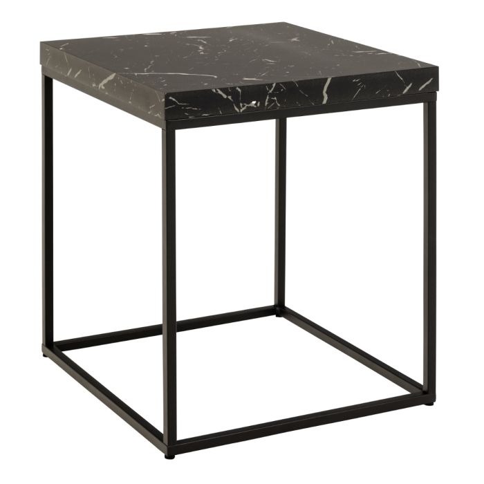 black marble effect side table side view