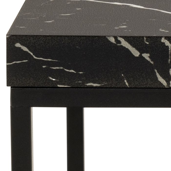 black marble effect side table close up