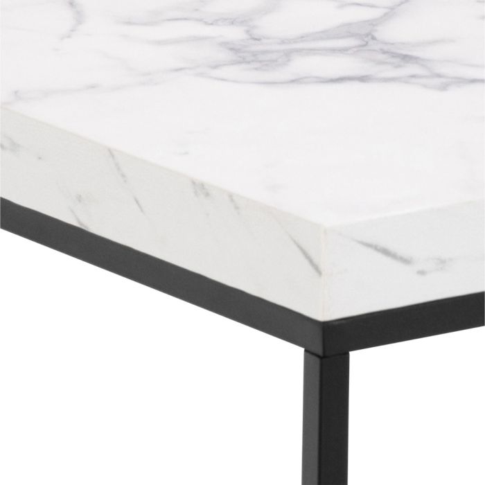 black marble effect side table close up