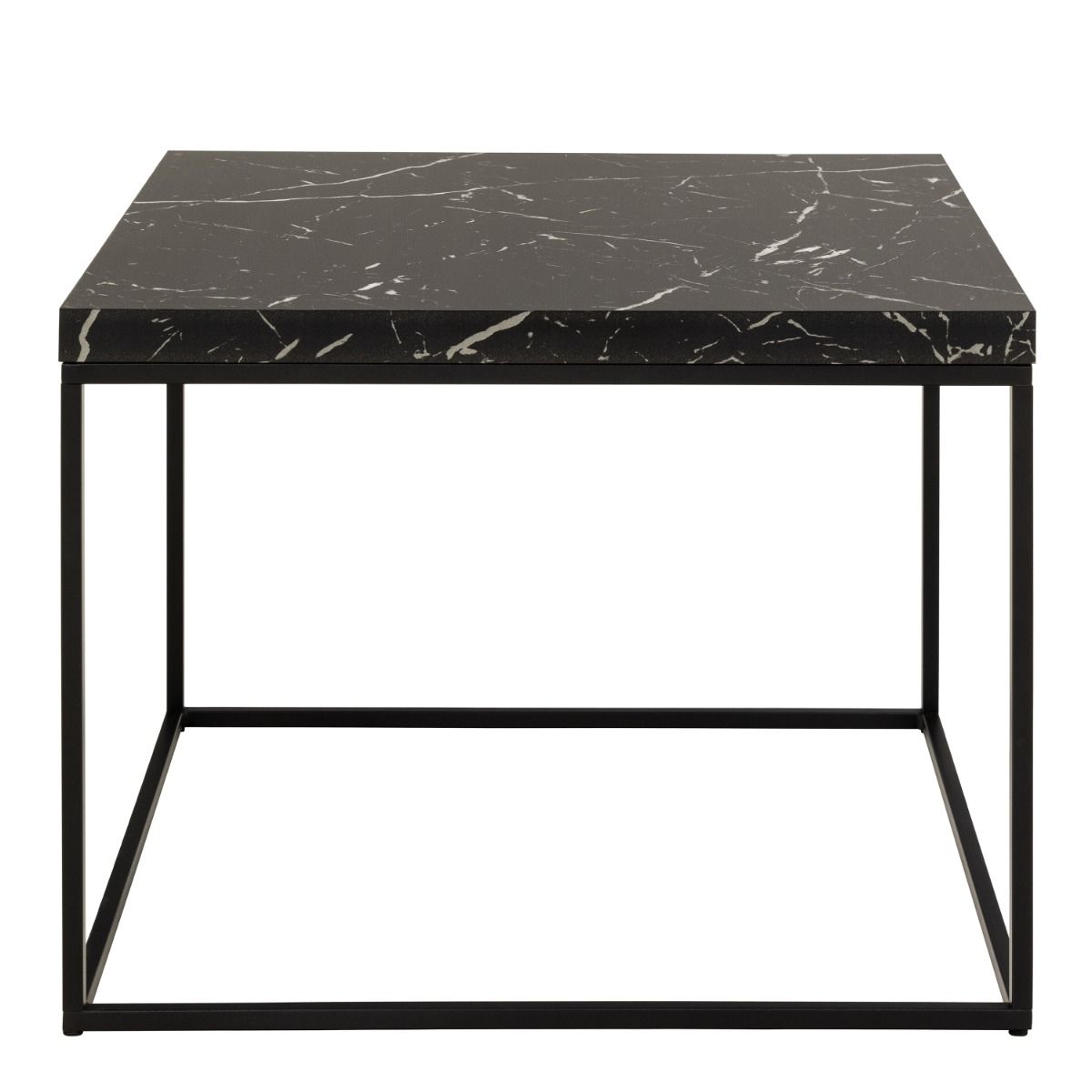 black marble effect coffee table front view