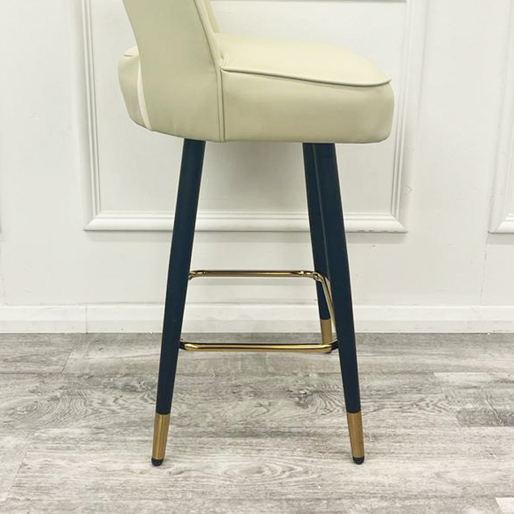 Astra Bar Stools Cream Faux Leather