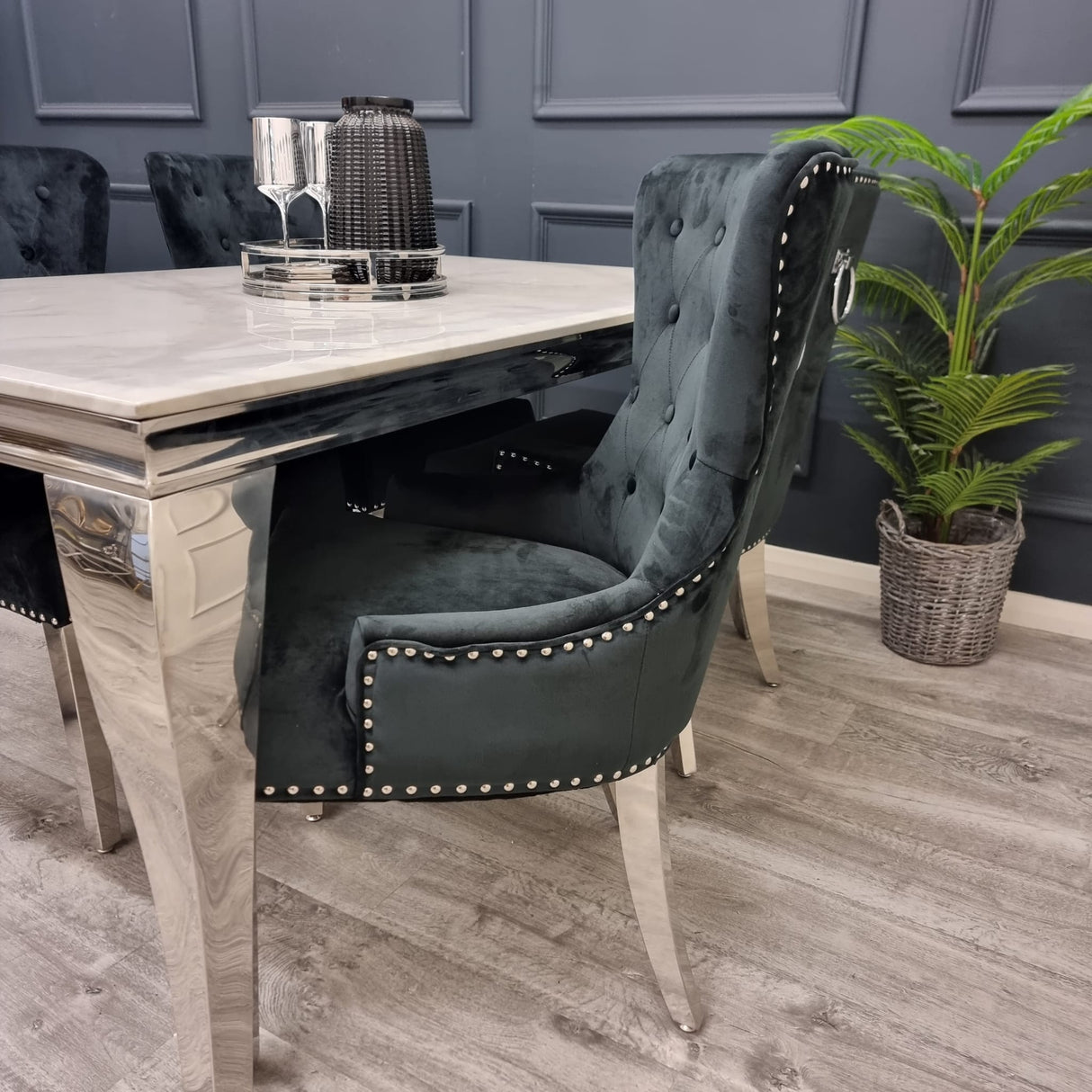Megan Ring Knocker Velvet Dining Chair