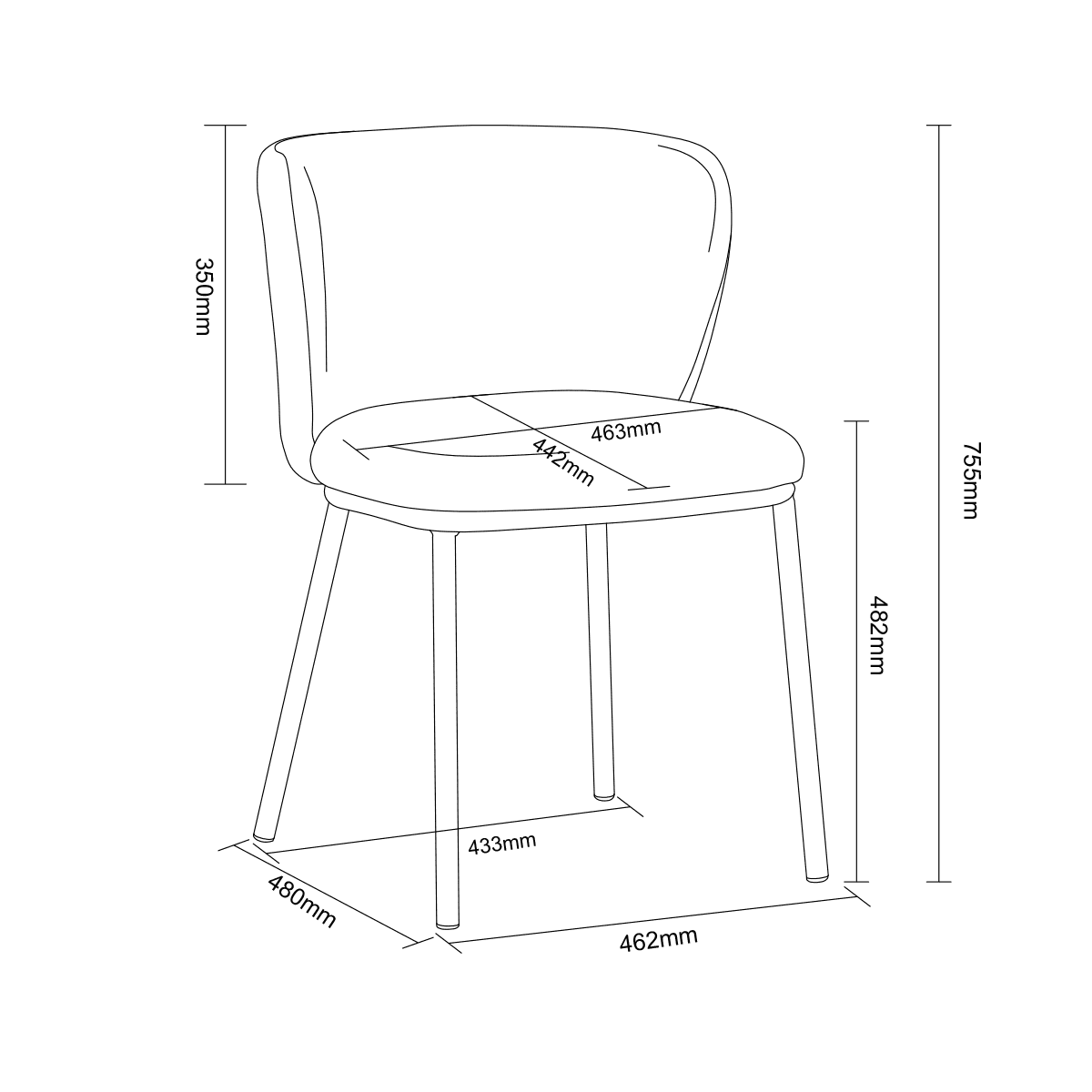 Mandy Velvet Dining Chair (Set Of 2)