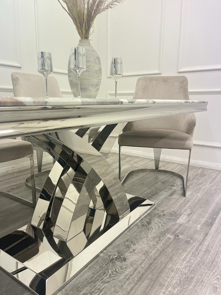 Milan Marble Dining Table + Mayfair Chairs