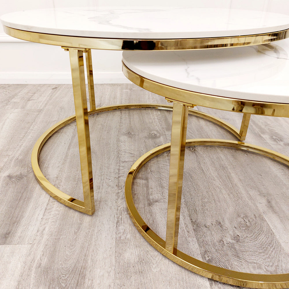 Cato Set Of 2 Gold Coffee Tables
