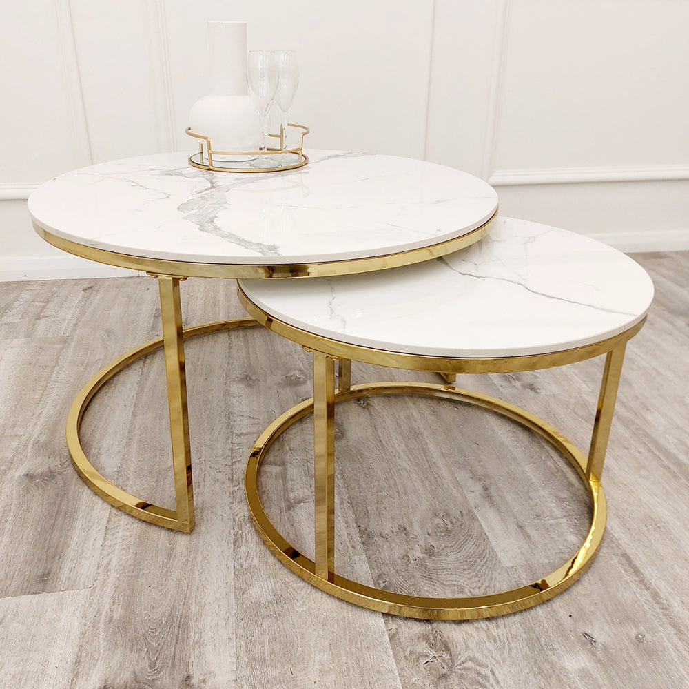 Cato Set Of 2 Gold Coffee Tables