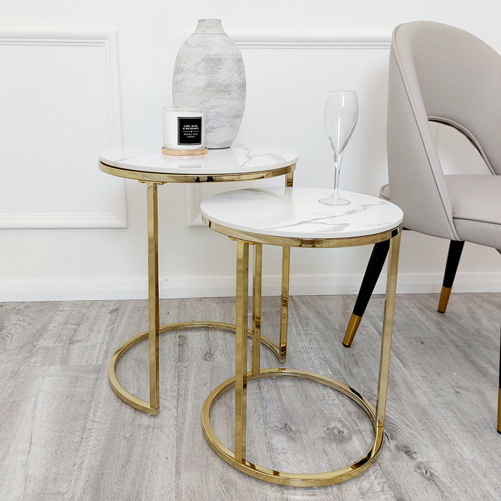 Cato Set Of 2 Gold Side Tables