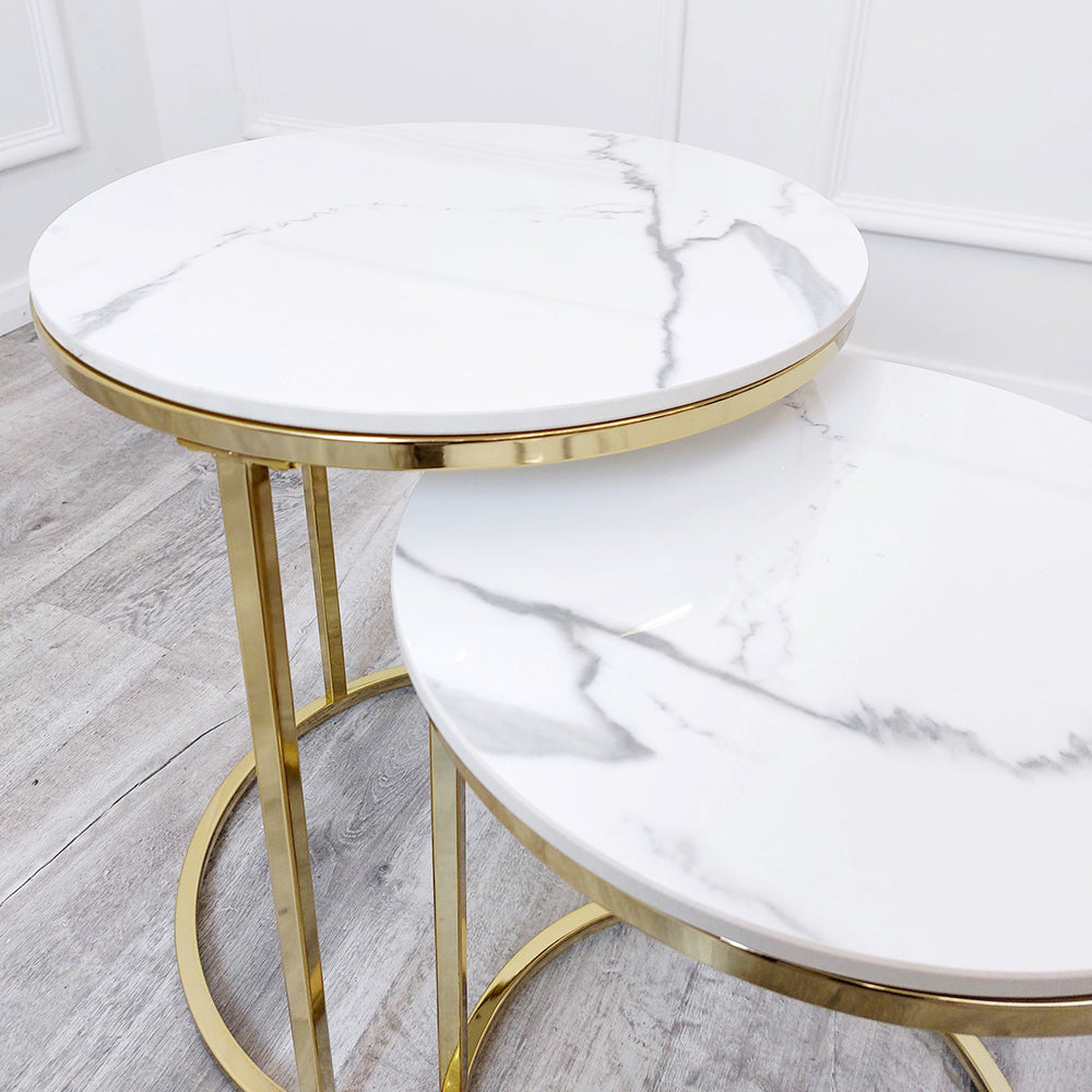 Cato Set Of 2 Gold Side Tables