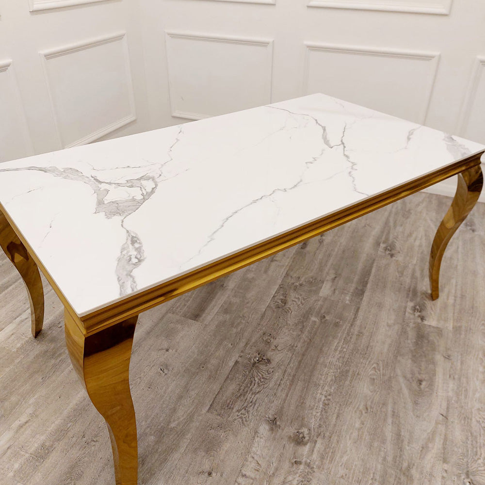 Louis Gold Dining Table with Sintered Stone Top