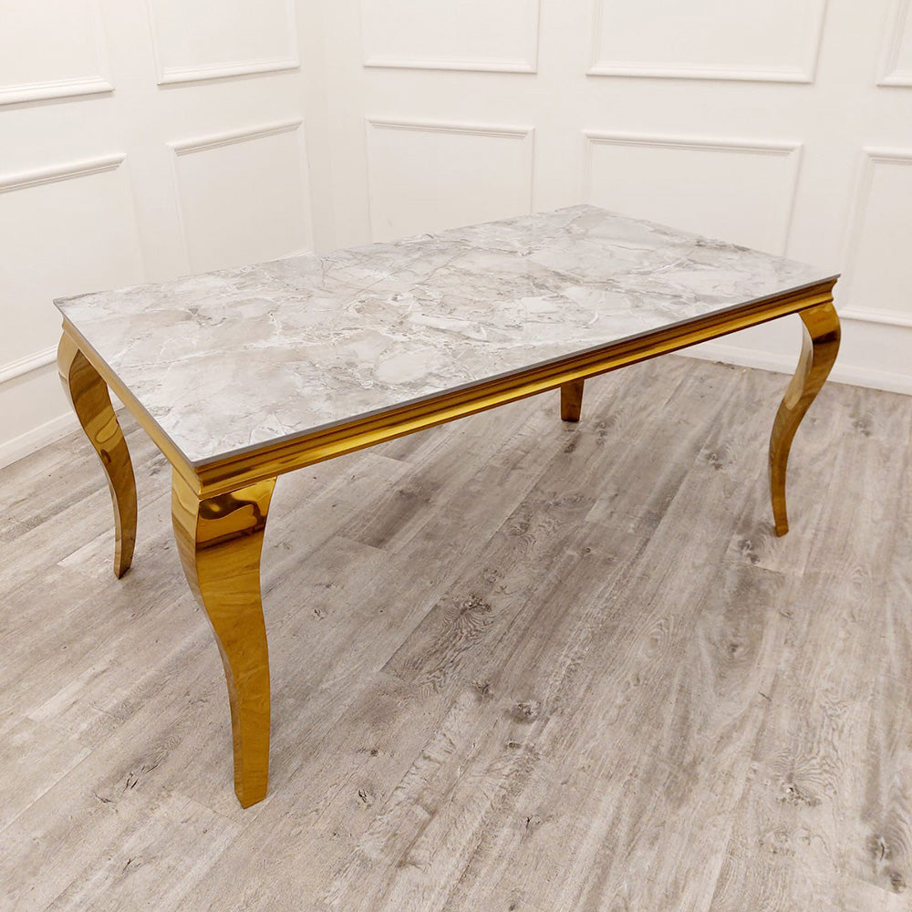 Louis Gold Dining Table with Sintered Stone Top