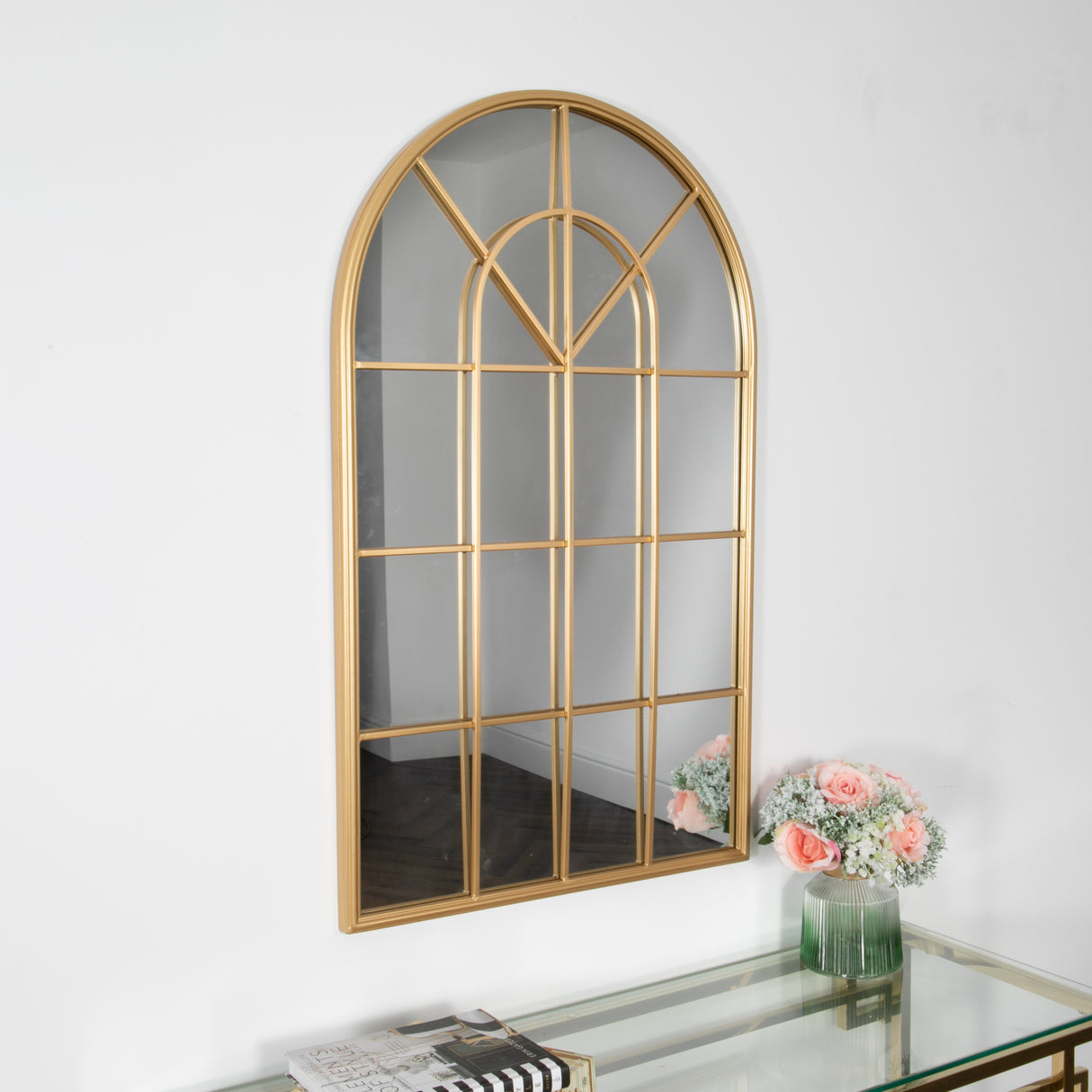 Lisbon Arched Window Mirror - Gold