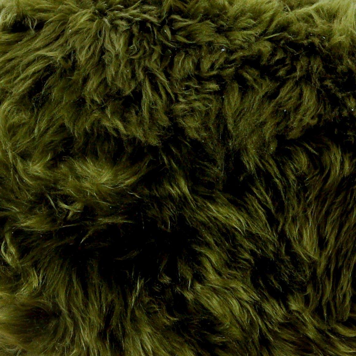 Royal Olive Green Sheepskin Stool