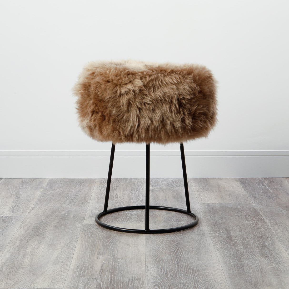 Royal Light Brown Sheepskin Stool