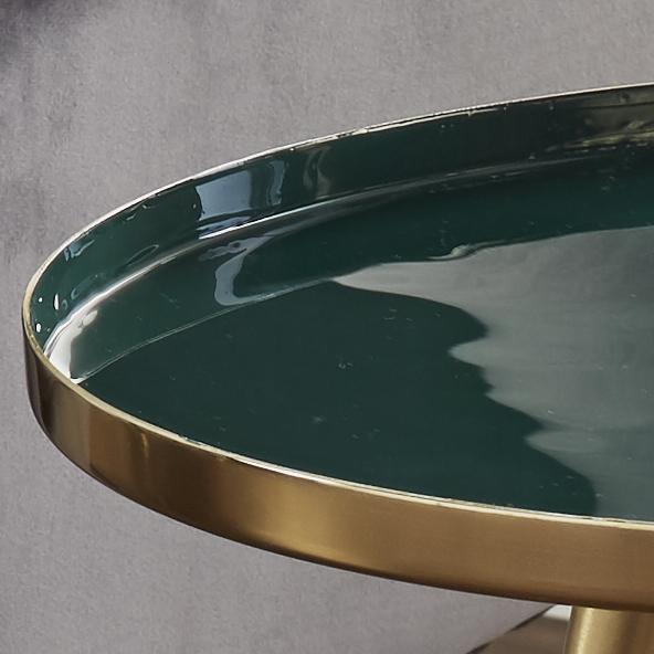 Crawford Side Table Green Enamel Tray