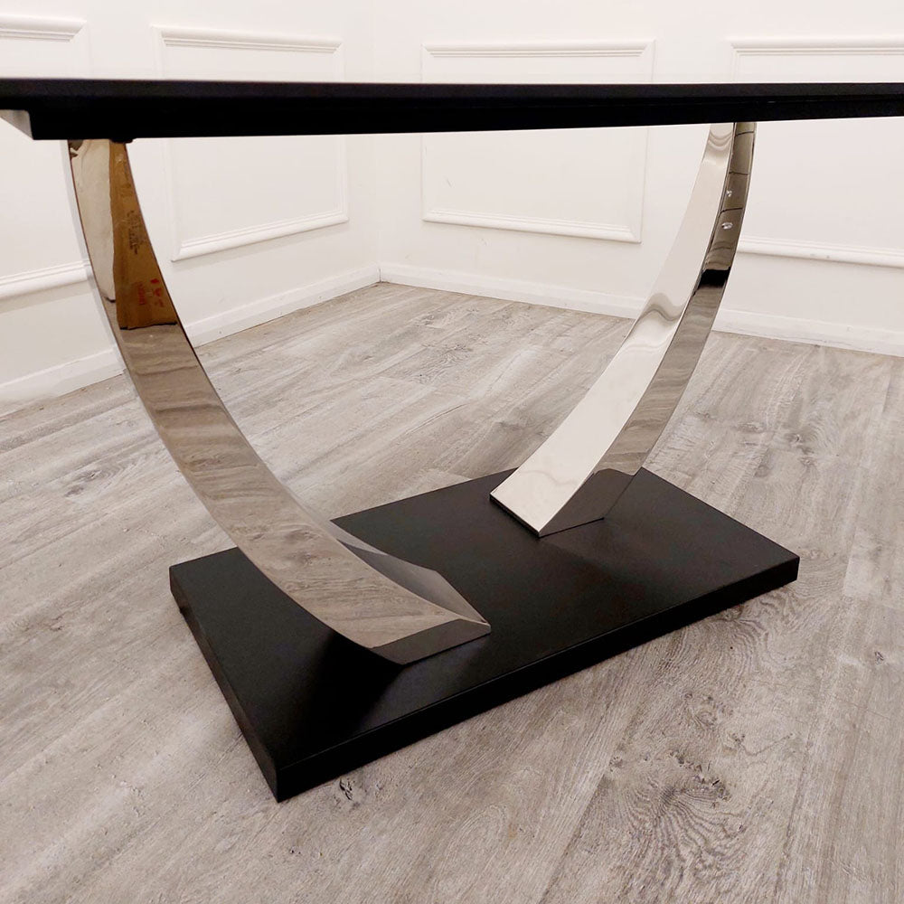 Venus Dining Table 1.6m With Black Sintered Stone Top
