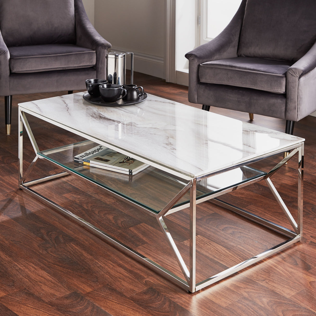 Florence Marble Glass Coffee Table