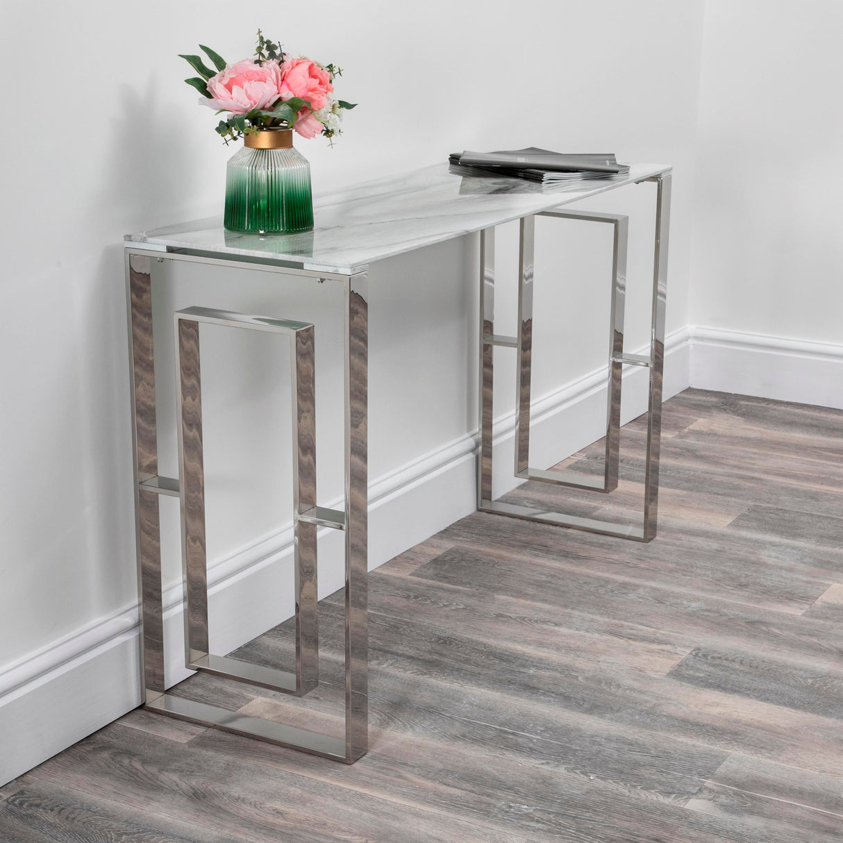 Milano Marble Glass Console Table