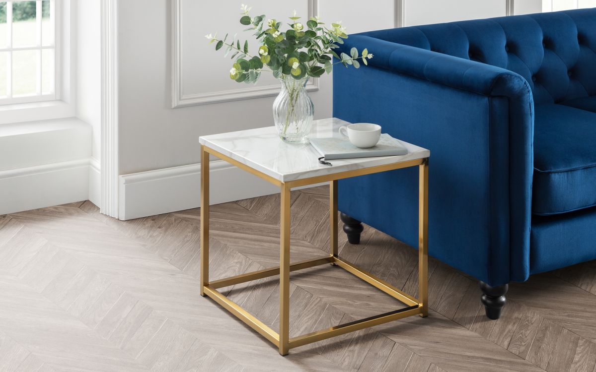 Scala White Marble Side Table