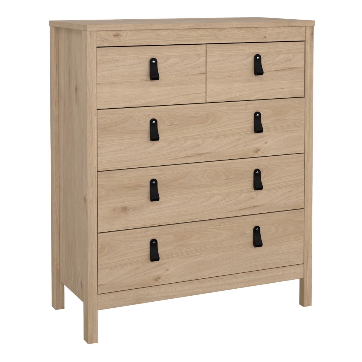Barcelona Chest Of 5 Drawers (3+2) in Jackson Hickory Oak