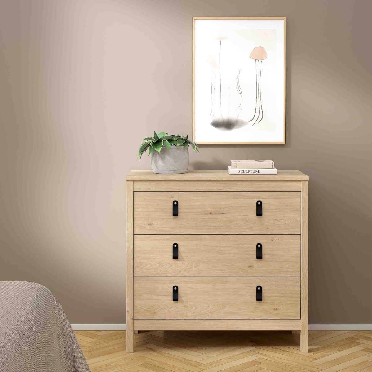 Barcelona Chest Of 3 Drawers in Jackson Hickory Oak