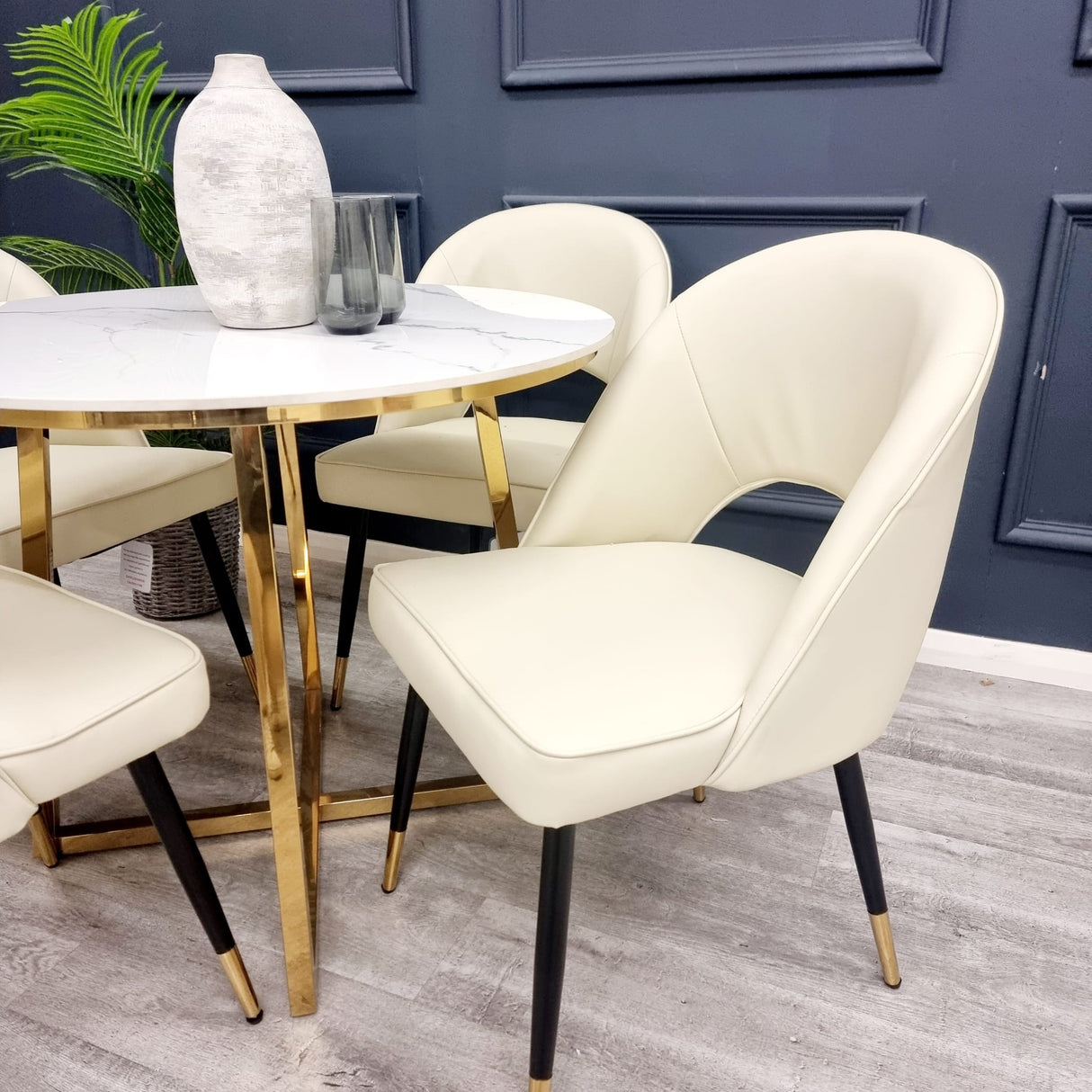 Orion Gold 1.8m Dining Table + Astra Chairs