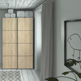 sliding wardrobe with black carcass and oak doors 120 cm long