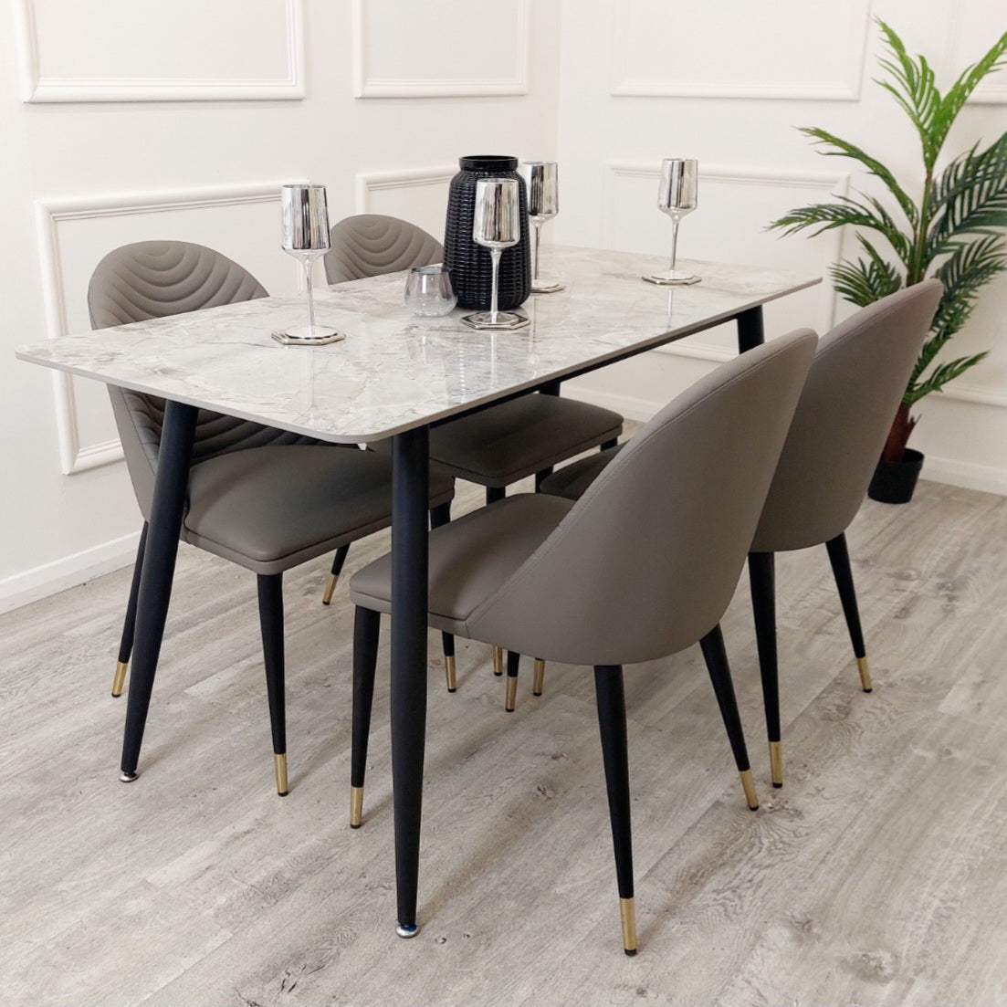 Titus 1.4m Dining Table + Alba Chairs