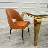 Nero 1.3m Gold Round Dining Table + Astra Chairs