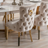 Sorrento Gold Rectangle Sintered Stone Dining Table + Victoria Velvet Dining Chairs