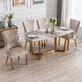 Sorrento Gold Oval Sintered Stone Dining Table + Victoria Velvet Dining Chairs