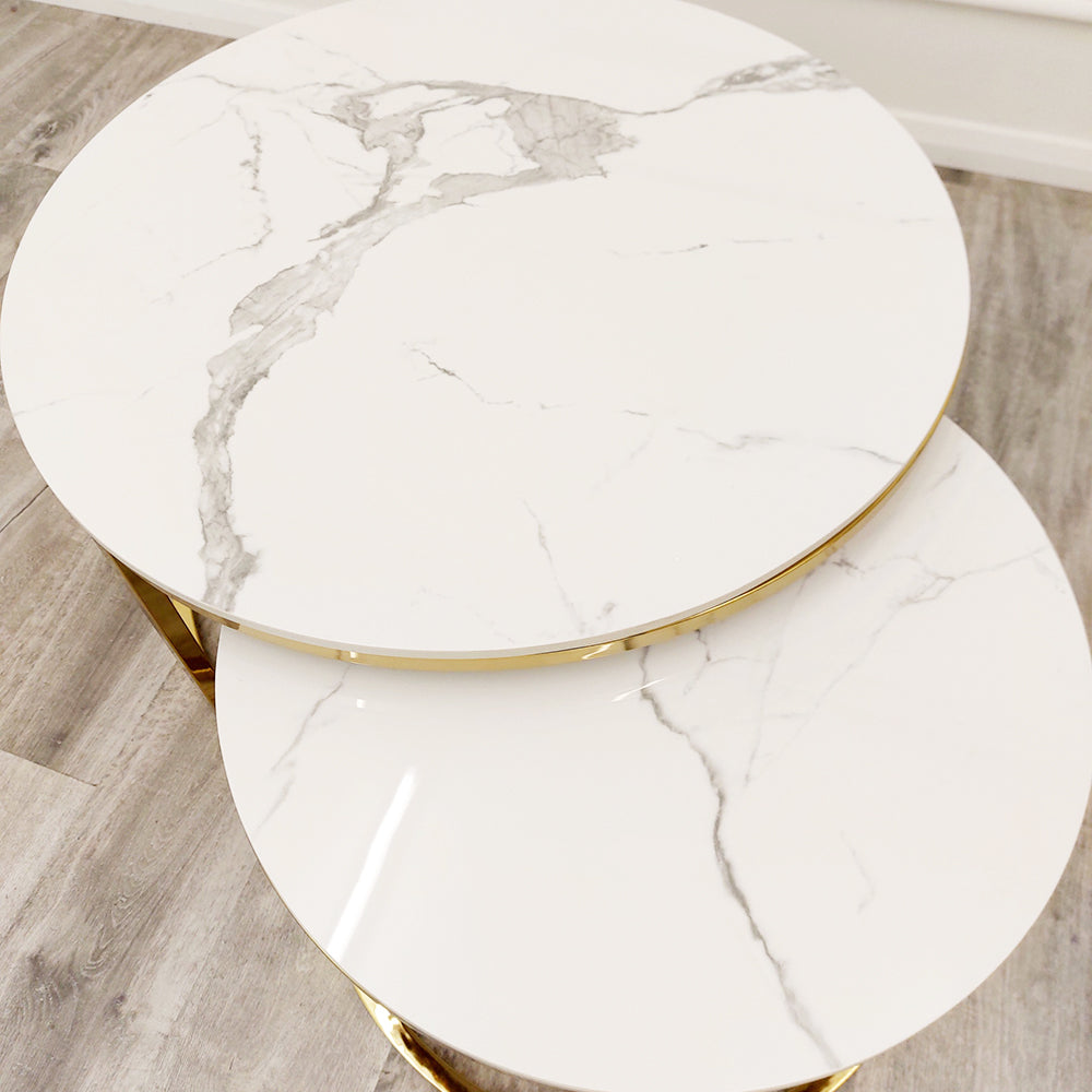 Cato Set Of 2 Gold Coffee Tables